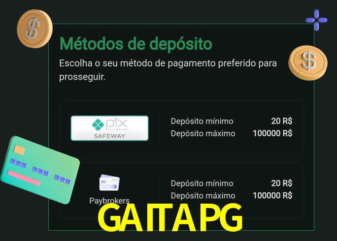 O cassino GAITAPGbet oferece uma grande variedade de métodos de pagamento